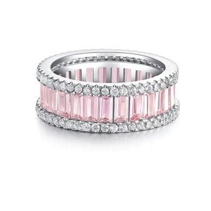 Pink and white Barbie engagement ring wedding band size 5,6,7,8,9